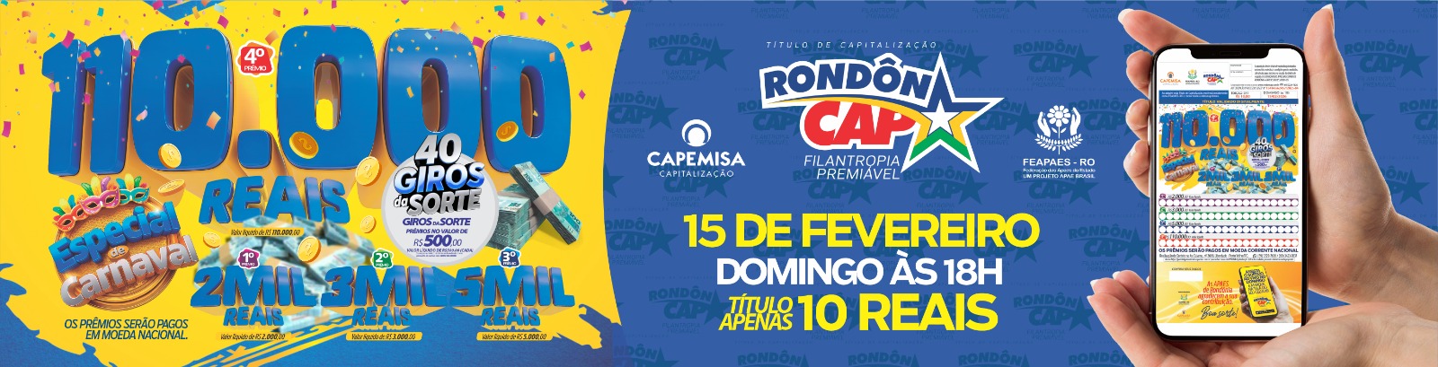 rondoncap premiação para domingo Prêmio do rondon cap